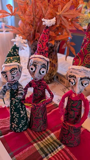 Petite FOMI - Caroling Elves - One on far right is sold.