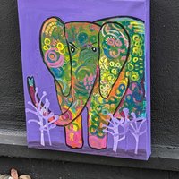 Elephant Luck - Mixed Media Work