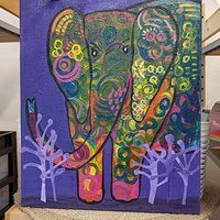 Elephant Luck - Mixed Media Work