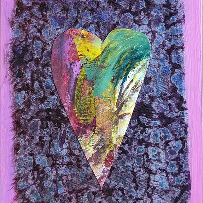 Healing Hearts Pink - Mixed Media